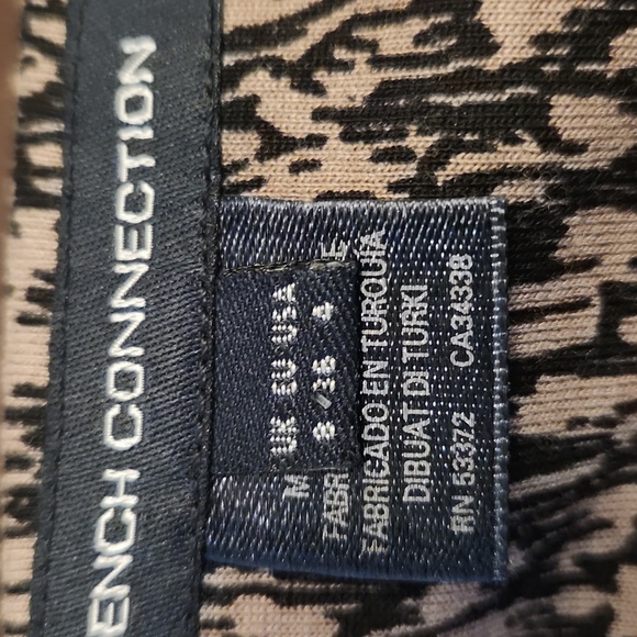 NWOT French Connection Women Brown/Black Ikat Pattern V-Neck Jersey Dress Size 4 - Picture 10 of 13